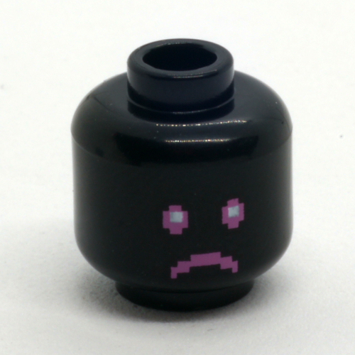 LEGO PART 28621pr4362 Minifig Head with Pixelated Magenta Eyes and