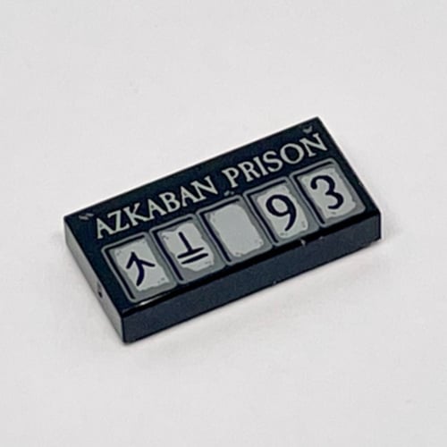 LEGO PART 3069bpr9986 Tile 1 x 2 with 'Azkaban Prison', Runes and '93 ...