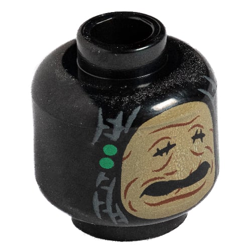 LEGO PART 3626cpr3015 Minifig Head Shrunken Head, Rumpled Face