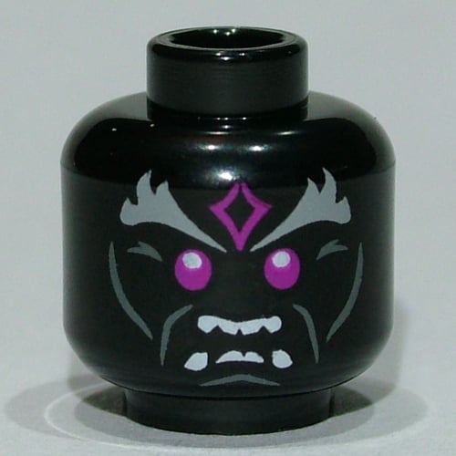 LEGO PART 3626cpr9686 Minifig Head Vangelis, Purple Eyes, Light