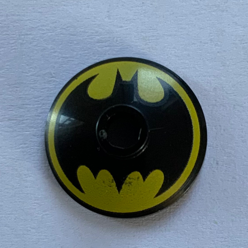 LEGO PART 4740pr0014 Dish 2 x 2 Inverted [Radar] with Black Batman Logo ...