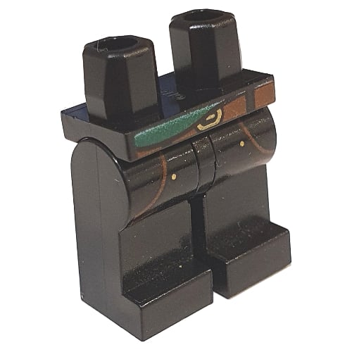 Lego Rivet LEGO PART 970c03pr1338 Hips and Black Legs with Reddish Brown Pockets ...