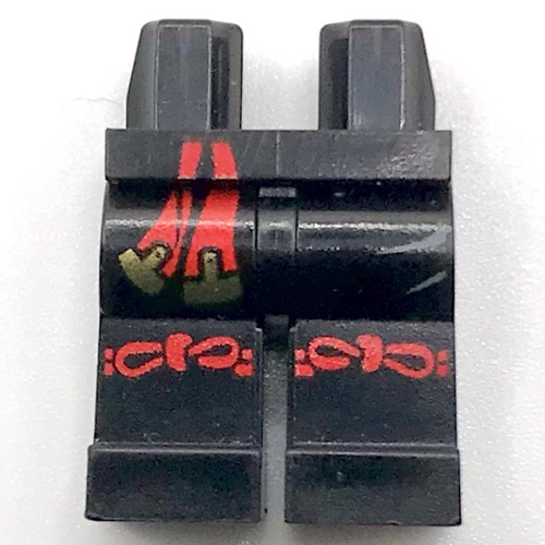 LEGO PART 970c03pr0889 Hips and Black Legs with Red and