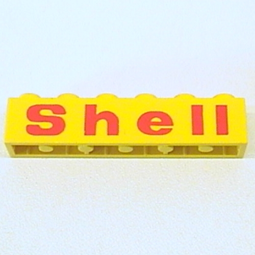 Lego Element Shell LEGO PART 3009bpr0051 Brick 1 x 6 with Bottom Tubes and 2 Lowered Cross ...