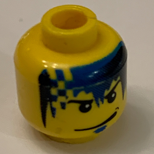 LEGO PART 3626bpr0209 Minifig Head Zed, Smirk, Blue Goatee, Blue and