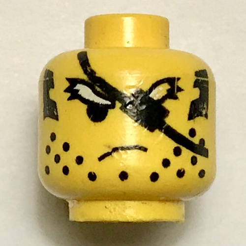 LEGO PART 3626bpr9957 Minifig Head Ninja Scruffy White Eyebrows And LEGO PART 3626bpr9957 Minifig Head Ninja Scruffy White Eyebrows And