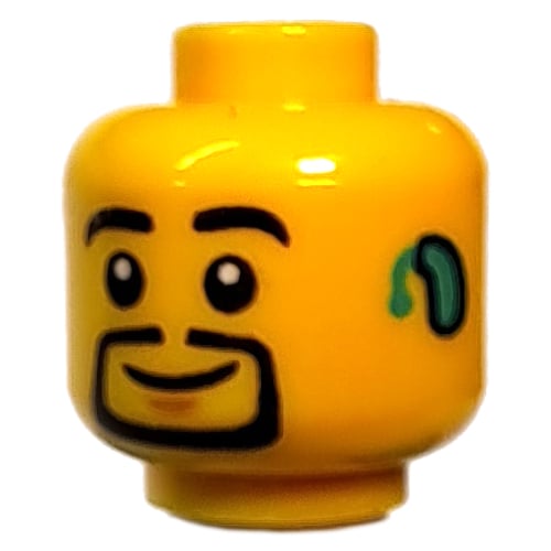 LEGO PART 3626cpr3921 Minifig Head, Goatee Beard, Dark Turquoise