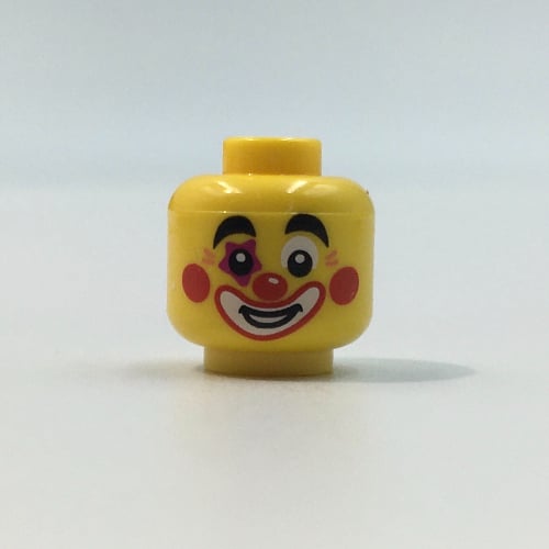 LEGO PART 3626cpr9708 Minifig Head Clown, Thick Eyebrows, Red Cheeks