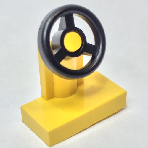 LEGO PART 3829c01 Steering Stand 1 x 2 with Black Steering Wheel
