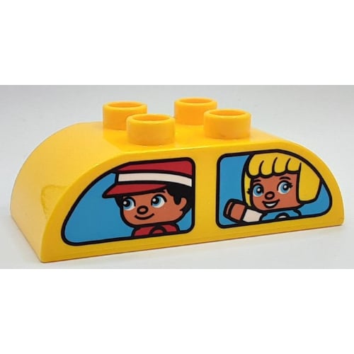 LEGO PART 98223pr9995 Duplo Brick 2 x 4 Curved Top with Boy and Blond ...