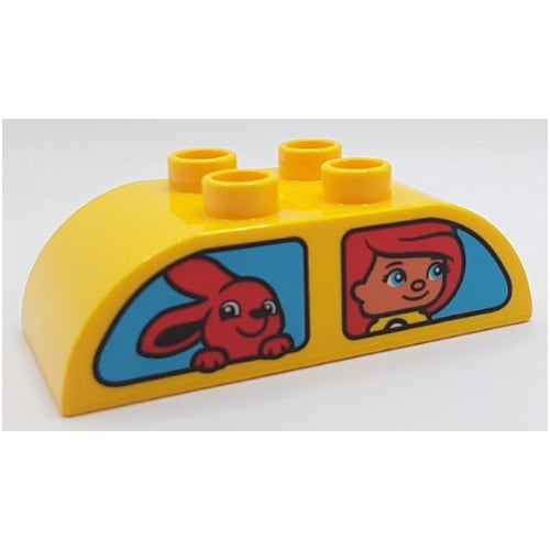 LEGO PART 98223pr9995 Duplo Brick 2 x 4 Curved Top with Boy and Blond ...
