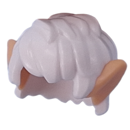 LEGO PART 108310pat0001 Hair Short Curly with Warm Tan Elf Ears pattern ...