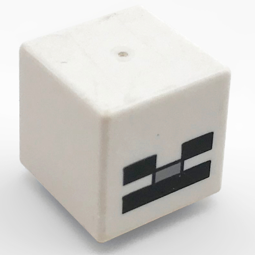 Lego Part pr0002 Minifig Head Special Cube With Minecraft Skeleton Face Print Rebrickable Build With Lego