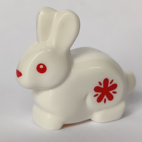LEGO PART 29685pr0002 Animal, Rabbit / Bunny with Red Nose / Eyes, Red ...