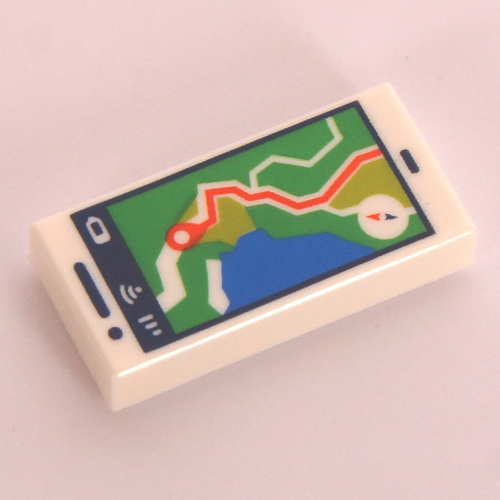 LEGO PART 3069bpr9911 Tile 1 x 2 with Smart Phone, Navigation Screen ...