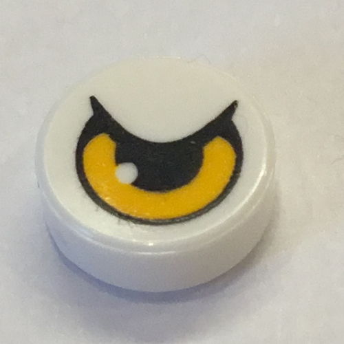 LEGO PART 98138pr0016 Tile Round 1 x 1 with Hooded Eye Print