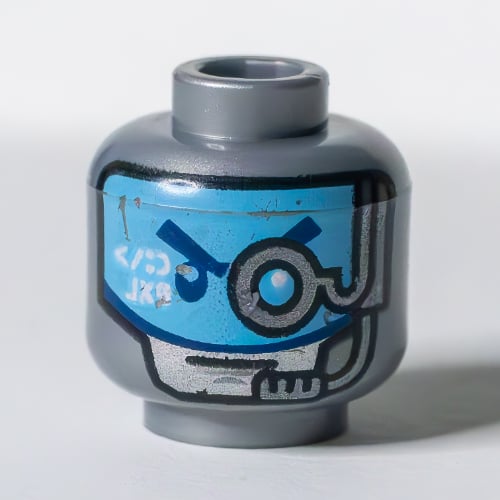 LEGO PART 3626cpr1570 Minifig Head Zane, Silver and Blue Eyes