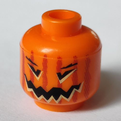 LEGO PART 3626bpr0609 Minifig Head Pumpkin, JackoLantern, Vertical