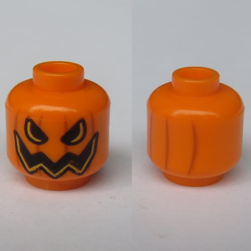 LEGO PART 3626cpr1898 Minifig Head Pumpkin, Jack O' Lantern with Open