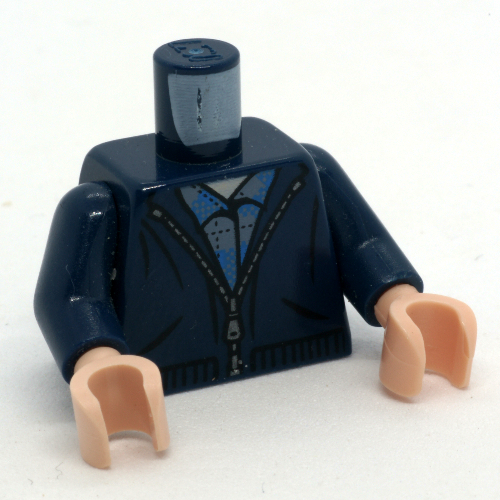Lego Jacket Accessory LEGO PART 973c05h02pr4401 Torso Jacket with Zipper over Blue Plaid ...