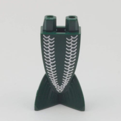 LEGO PART 51345pr0001 Tail, Merman / Mermaid with White Scales Print ...