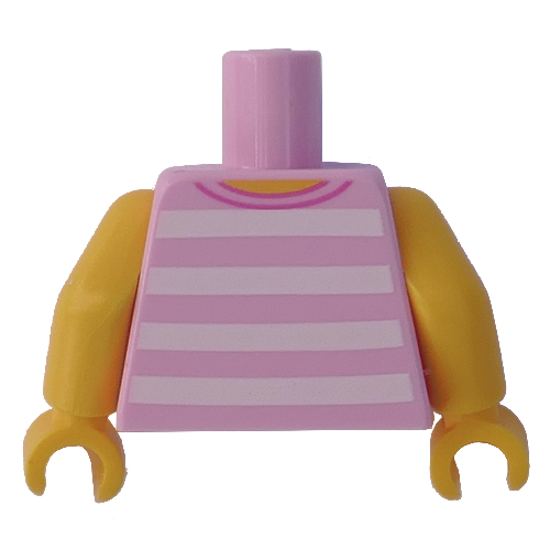 LEGO PART 973c01h01pr3433 Torso Tank Top, Horizontal White Stripes