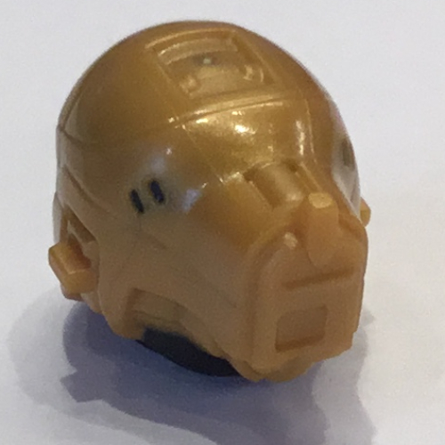 LEGO PART 60768pat0001 Helmet, Elongated Back, with Black Visor Pattern