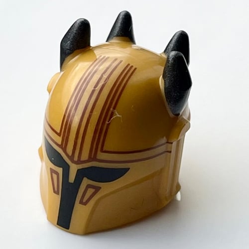 LEGO PART 78645pr0002 Minifig Helmet Mandalorian, Horned with Holes
