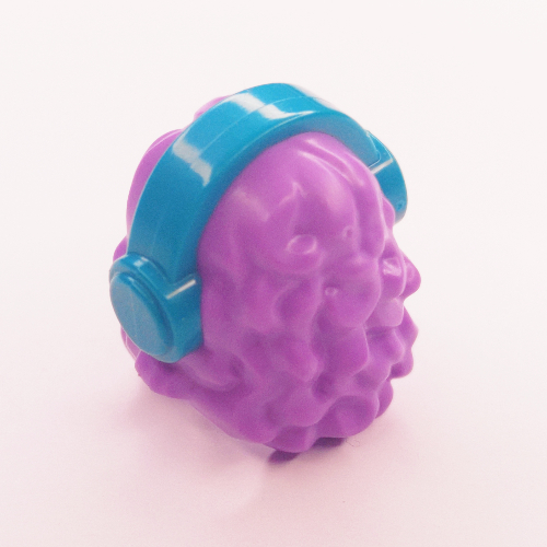 LEGO PART 65226pat0001 Hair Long Over Shoulders with Headphones Dark Turquoise Pattern