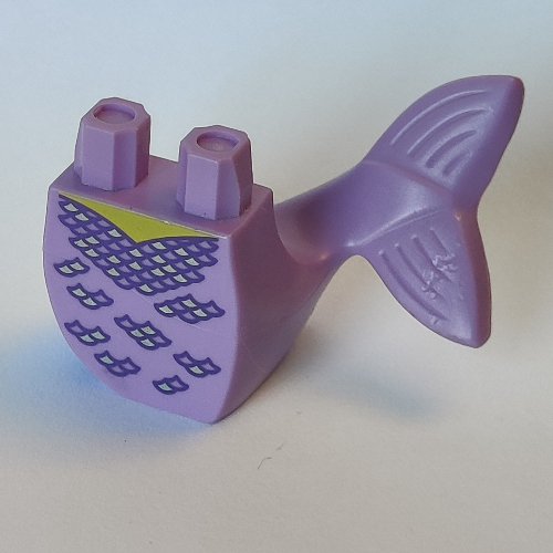 LEGO PART 95351pr0005 Tail, Mermaid Curved with Dark Purple Outlined ...