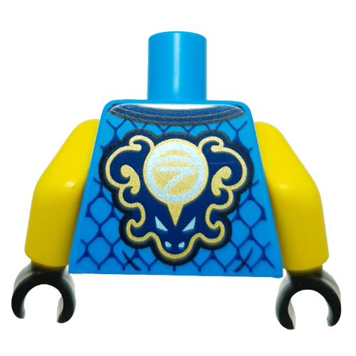 LEGO PART 973c01h03pr0012 Torso, Ninja Robes, Dark Blue/Gold Trim ...