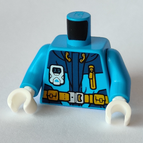 Lego Jacket Accessory LEGO PART 973c04h27pr4304 Torso Jacket, Arctic, Belt, Pockets, Zipper ...