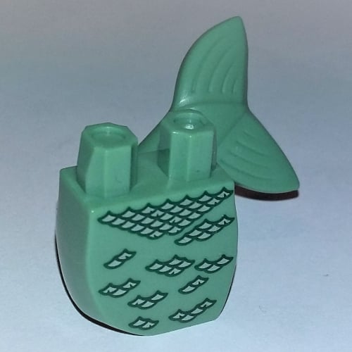 LEGO PART 95351pr0003 Tail, Mermaid Curved with Scattered Silver Scales ...