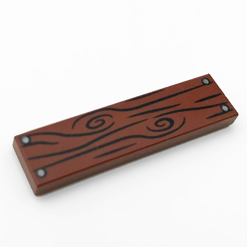 LEGO PART 2431pr0060 Tile 1 x 4 with Wood Grain and 4 Nails Print