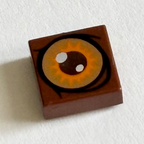 かんぴょうページ LEGO PART 3070bpr0146 Tile 1 x 1 with Dark Tan and Orange Ent Eye