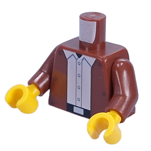 Lego Jacket Accessory LEGO PART 973c19h01pr6986 Torso, Jacket, White Shirt, Buttons, Black ...
