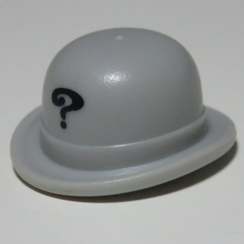 LEGO PART 95674pr0002 Hat, Bowler with Black Question Mark Print