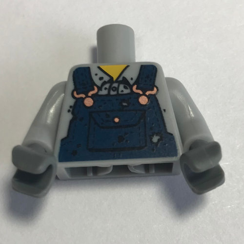 LEGO PART 973c14h12pr2416 Torso Shirt With Dark Blue Overalls Burn LEGO PART 973c14h12pr2416 Torso Shirt With Dark Blue Overalls Burn