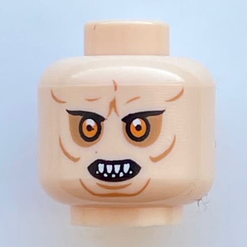 LEGO PART 3626cpr1032 Minifig Head Bib Fortuna, Bared Teeth, Orange