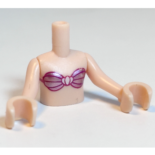 lego sex doll LEGO PART 92456c01pr0231 Minidoll Torso Girl with Metallic Pink Bikini  Shell Bra Top Print, Light Nougat Arms with Hands (Ariel) | Rebrickable
