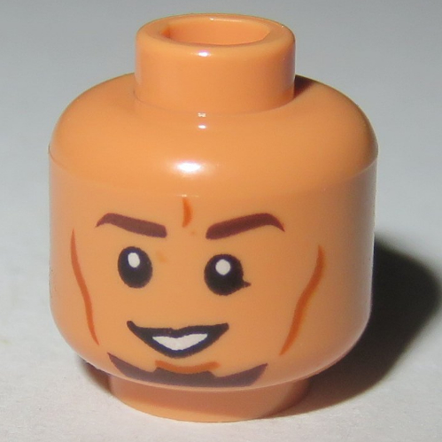 LEGO PART 3626cpr1629 Minifig Head Kanan Jarrus, Dark Brown