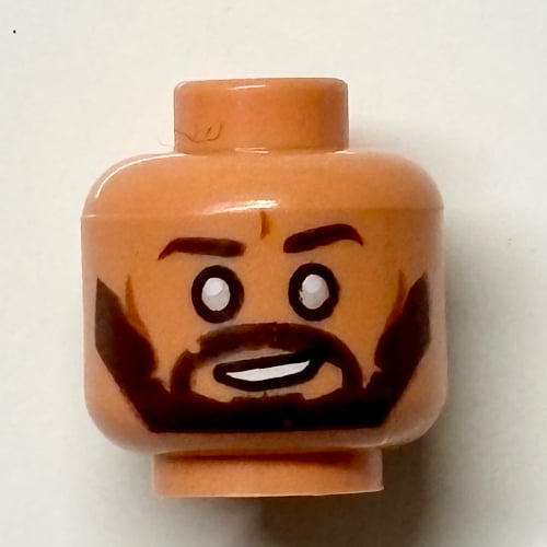 LEGO PART 3626cpr2152 Minifig Head Kanan Jarrus, Cheek Lines, White