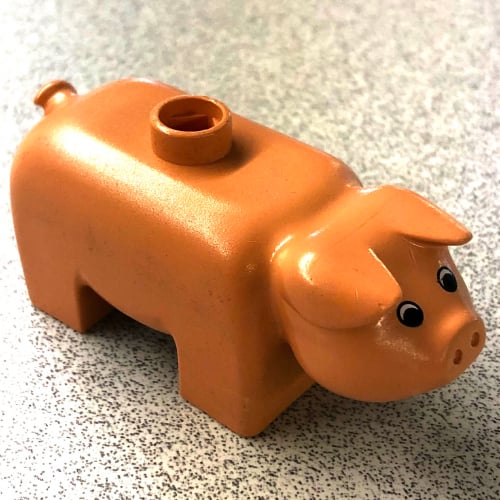 LEGO PART 4011pr0002 Duplo Animal Pig, Tall, Black and White Eyes (Old ...