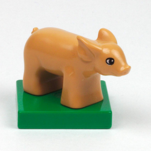LEGO PART 75726 Duplo Animal Pig / Piglet on Green Base | Rebrickable ...